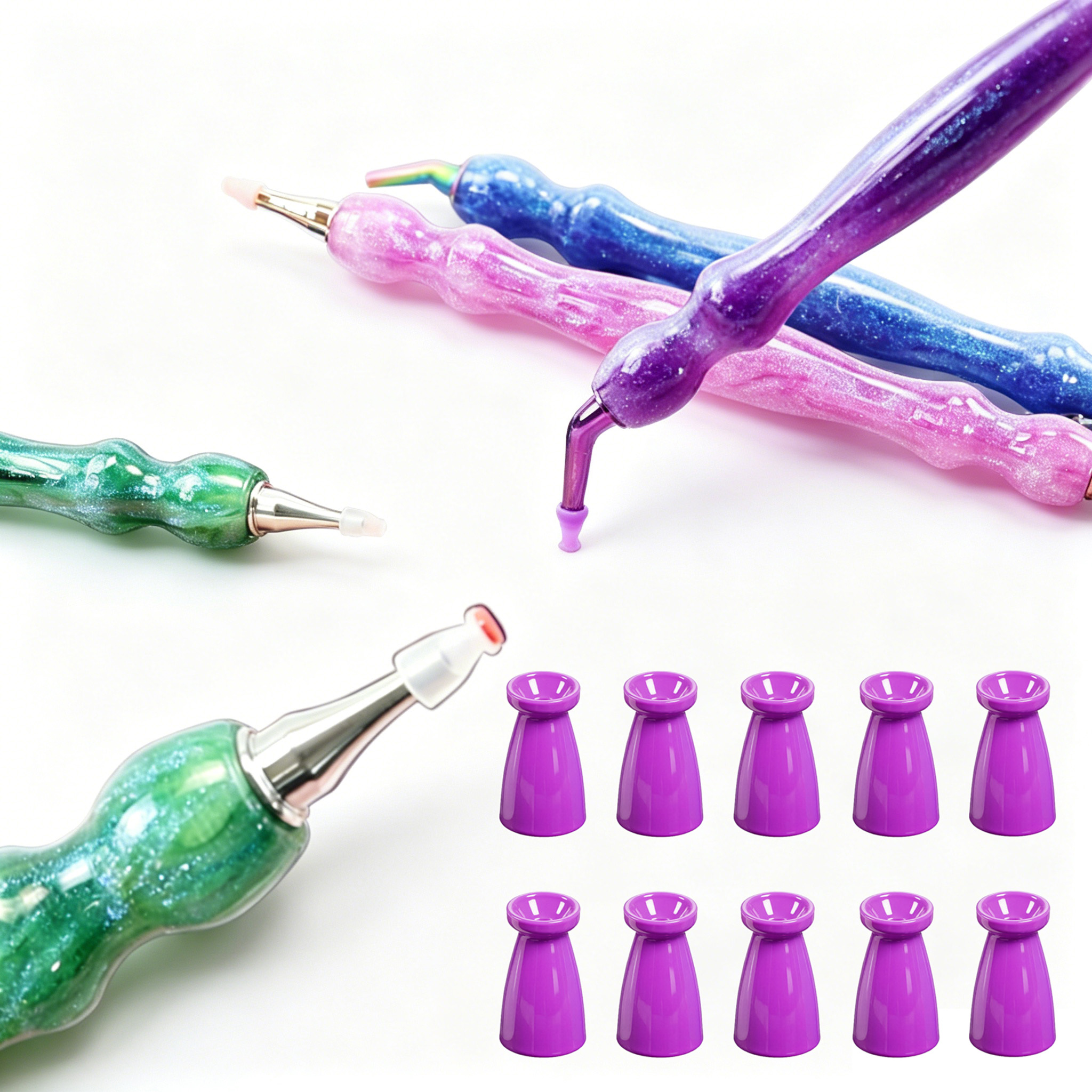 Resin Art Accessories - 10Pcs Silicone Diamond Painting Pen Tips,