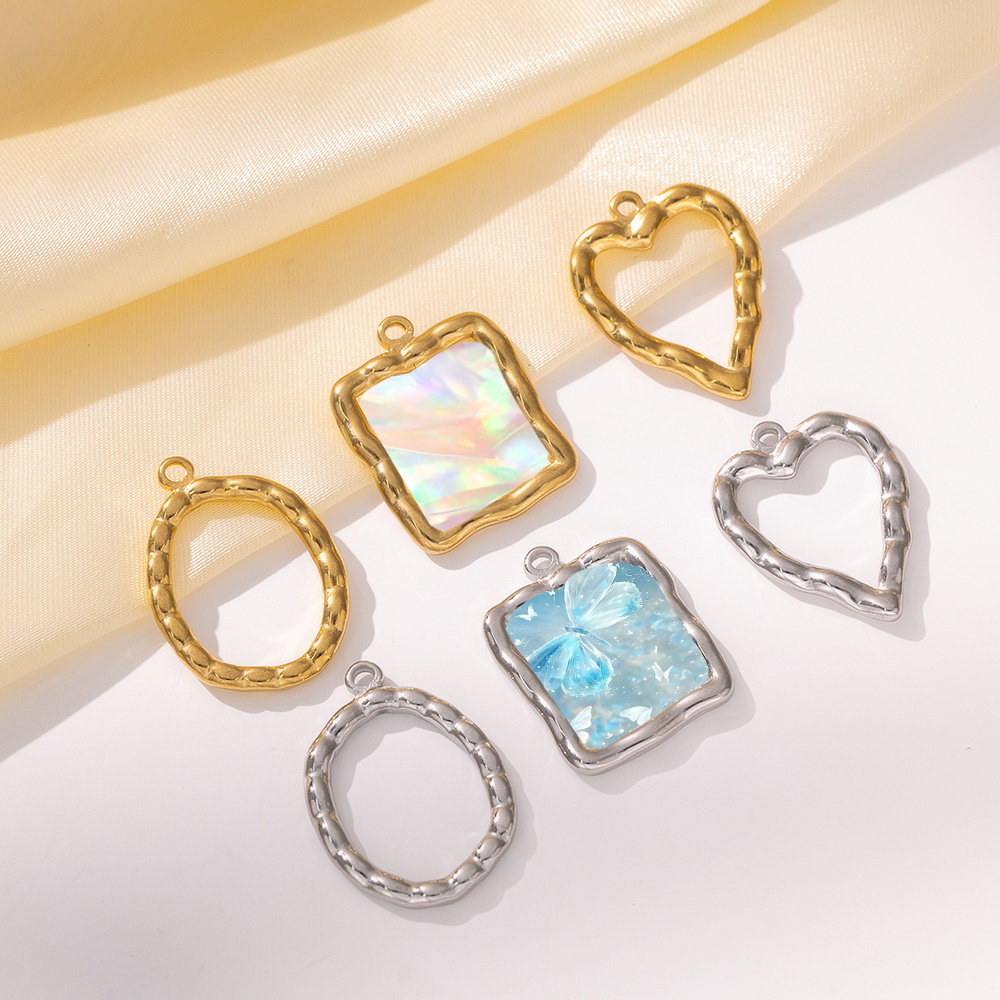 Resin Art Jewelry Kit - 5pcs Stainless Steel Heart Round Open