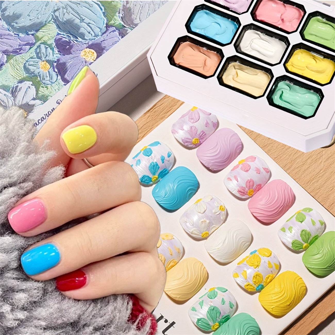 Resin Art Gel - 1pc 9-color Makaron solid nail polish