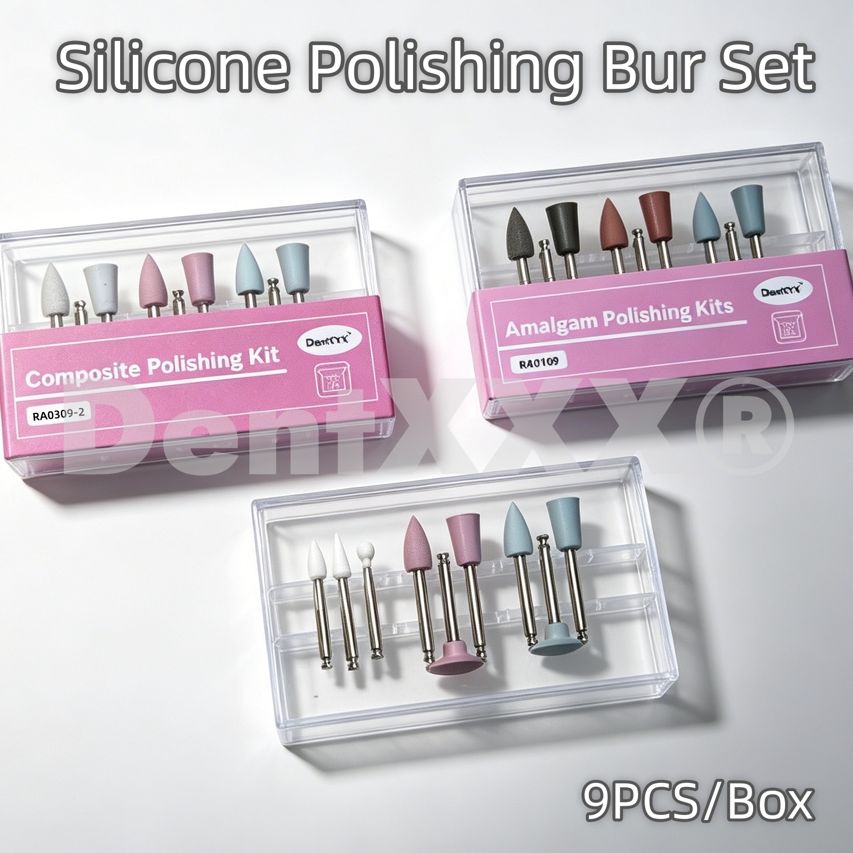 Resin Art Case - 9 PCS/Box Silicone Grinding Head Finishing