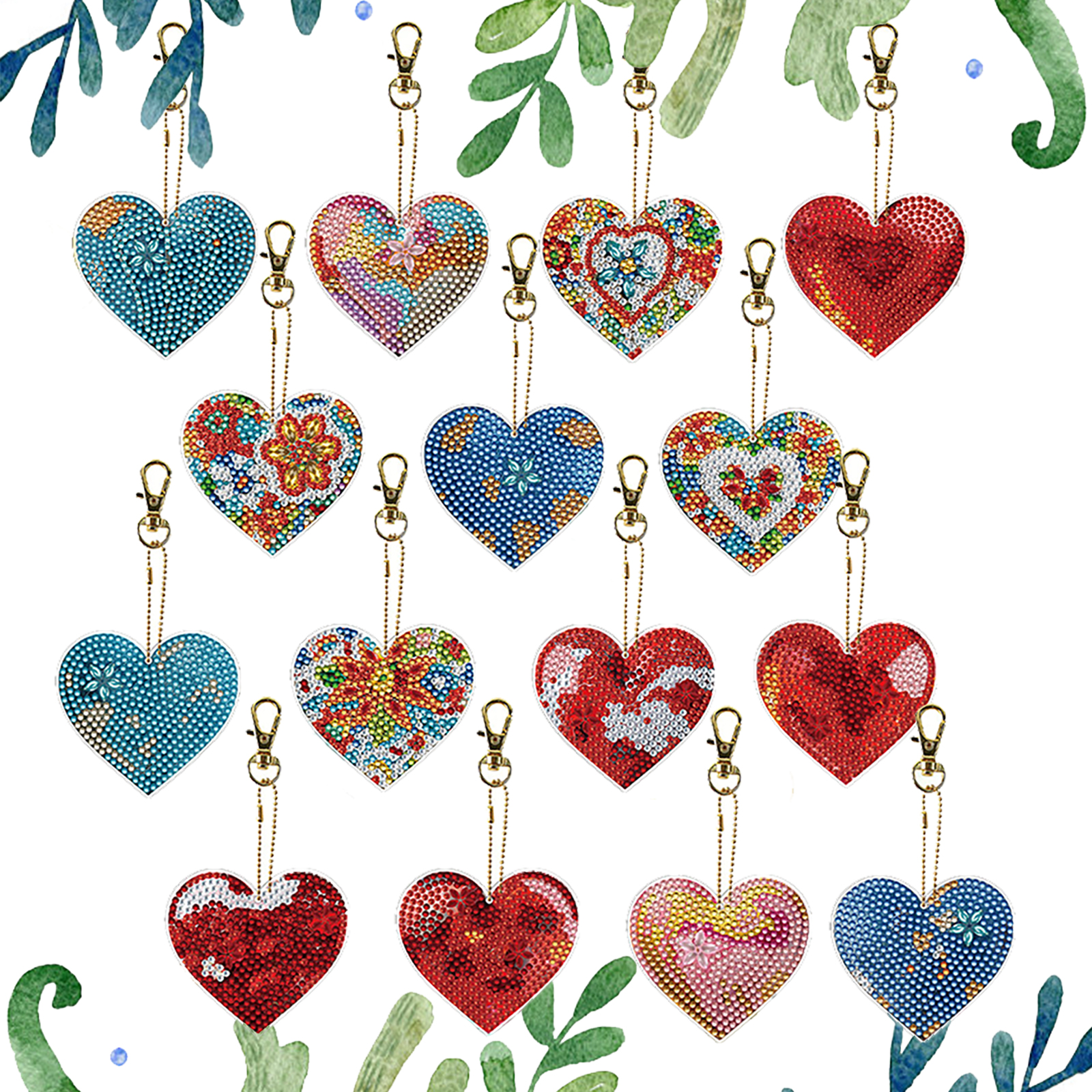 Resin Art Heart - 15Pcs Heart DiY Double-Sided Diamond Art