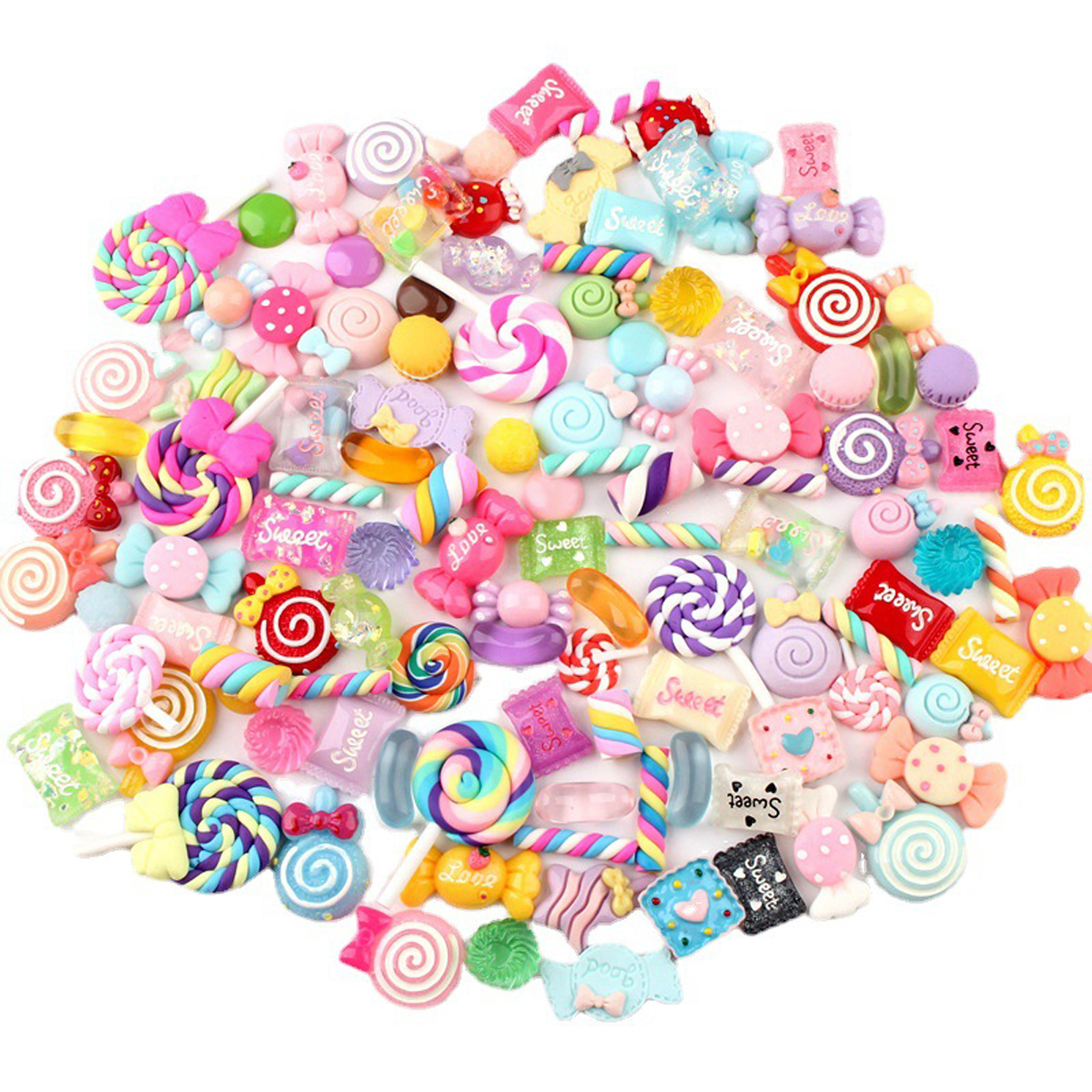 Resin Art Jewelry Kit - 30pcs Random Candy Slime Charms Cute