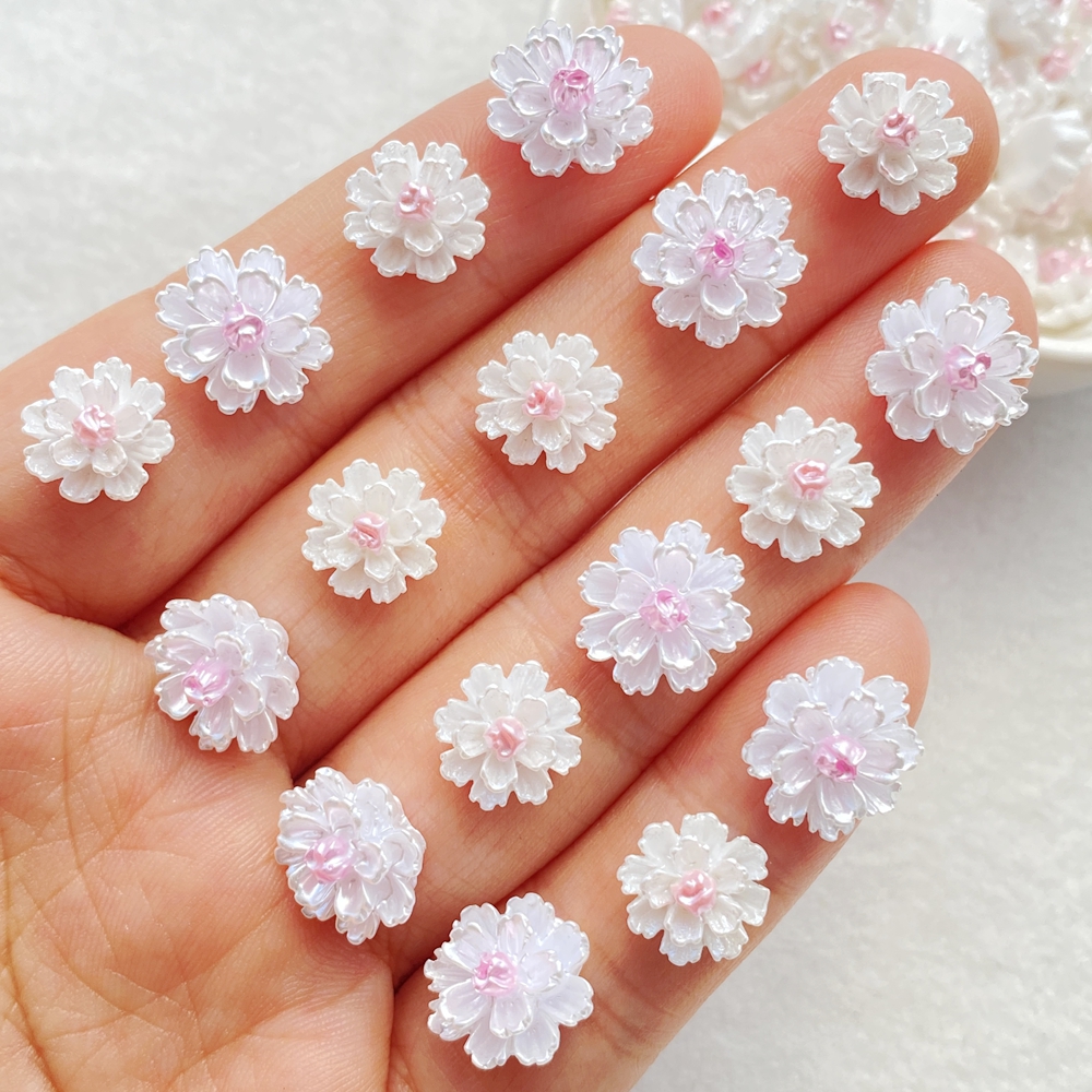 Resin Art Design For Wedding - 50Pcs Cute Mini Cartoon Flower Nail