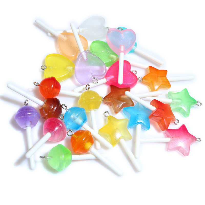 Resin Art Jewelry Kit - 10pcs Resin Pendants Shiny Round Star