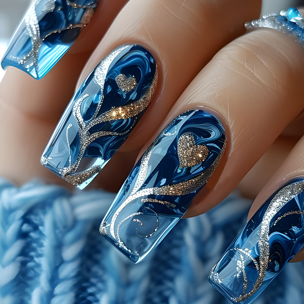 Resin Art Gel - Gold Curve Sea Wave Press On