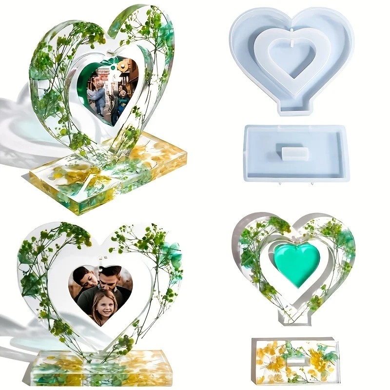 Resin Art Frame - Heart Resin Molds, 2 Pieces Love