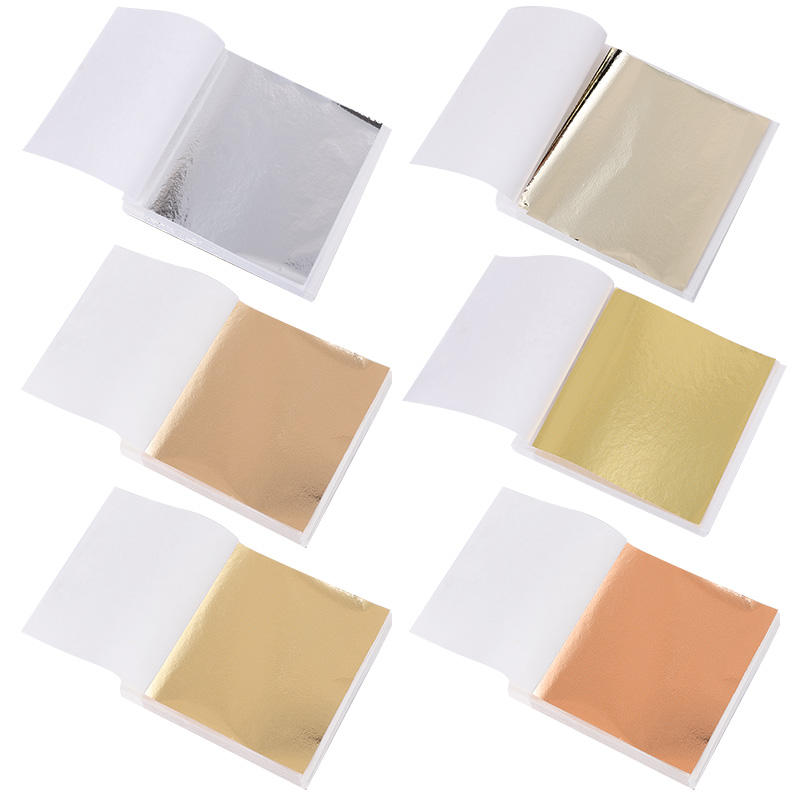 Resin Art For Anniversary Gift - 100pcs Imitation Shiny Gold Sliver Leaf