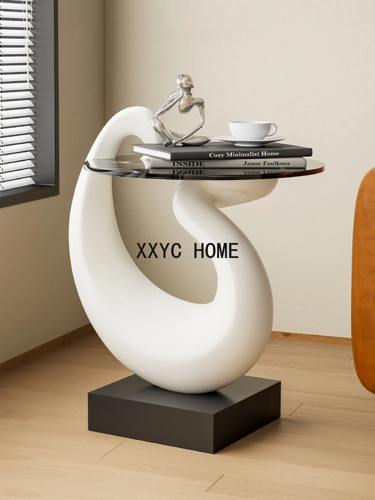 Resin Art Coffee Table - Creative White Swan Statue Home Decor