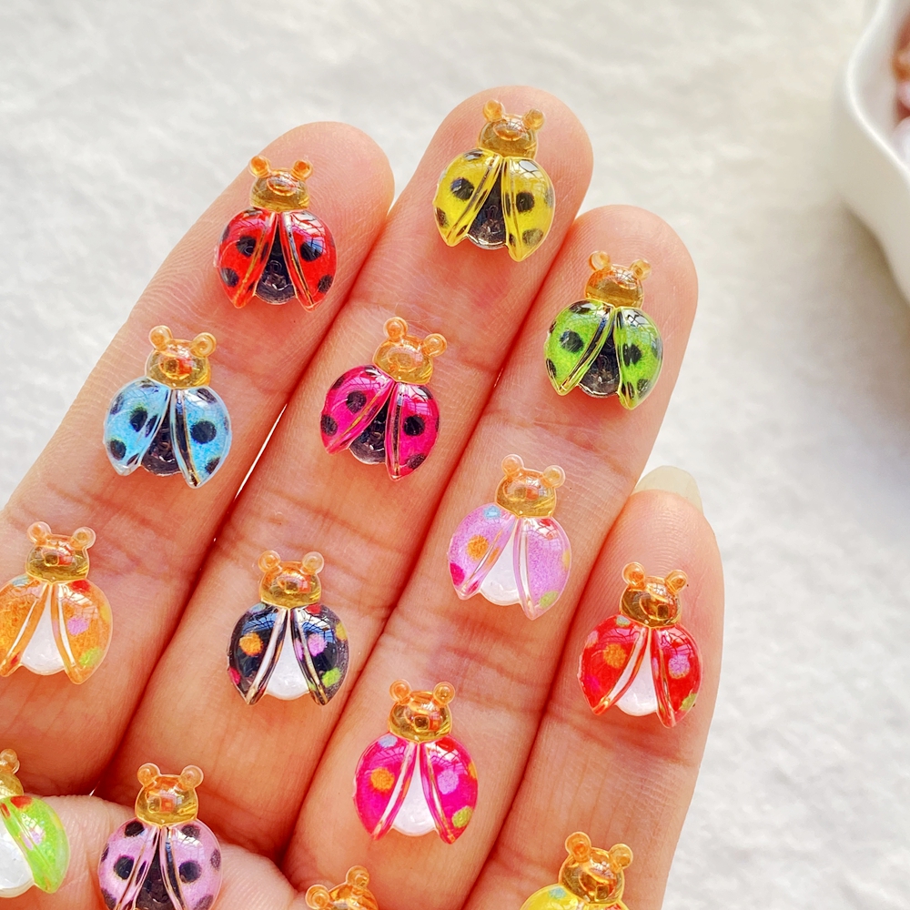 Resin Art Design For Wedding - 50Pcs Cute Cartoon Mini Cartoon insect
