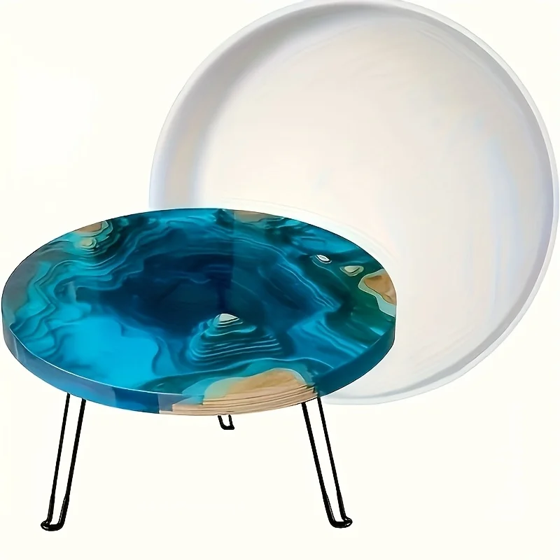 Resin Art Tray - DIY Resin Round Table Silicone Mold,