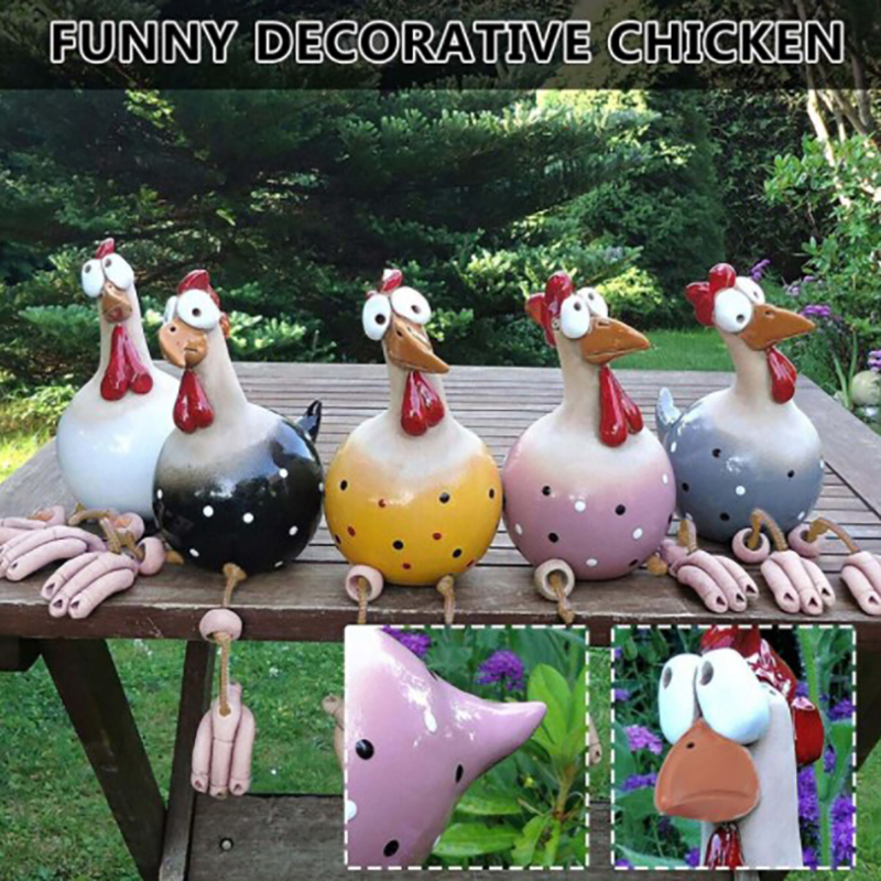 Funny Chicken Fence Decor Resi - Resin Art Sculptures ulasan dan harga