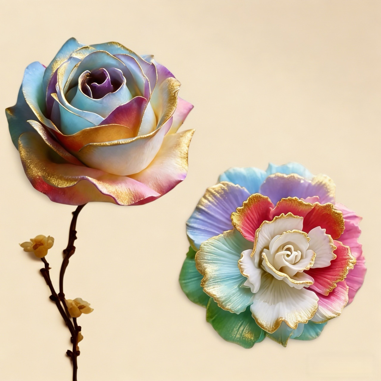 2-Piece 3D Rose Carnation Sili - Resin Art Rose Petals ulasan dan harga