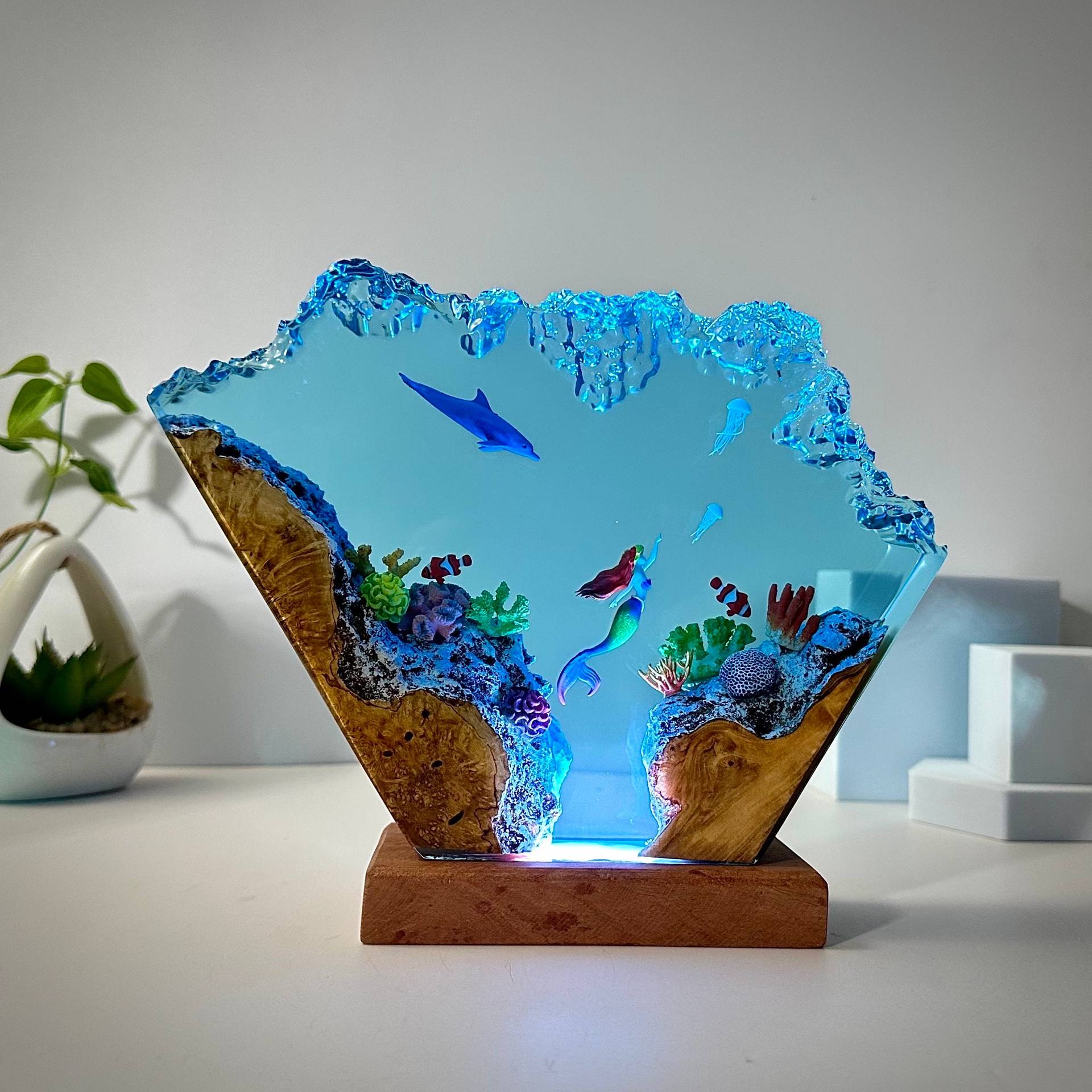 8 *5 Inches New Mermaid and Do - Resin Art Design For Wedding ulasan dan harga