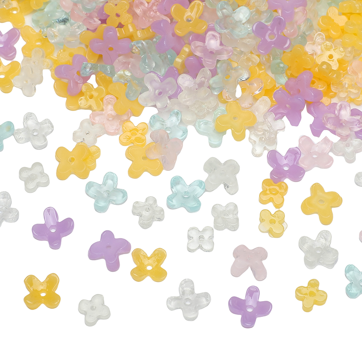 20pcs 5 7mm Resin 4 Petals Flo - Resin Art Accessories ulasan dan harga