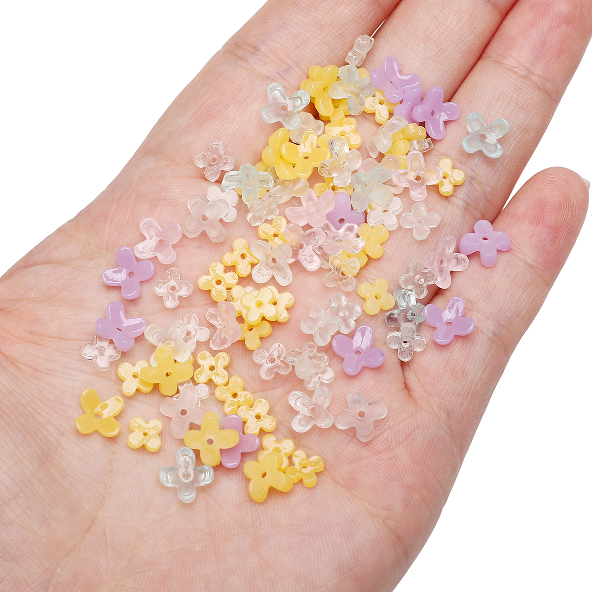 20pcs 5 7mm Resin 4 Petals Flo - Resin Art Accessories ulasan dan harga