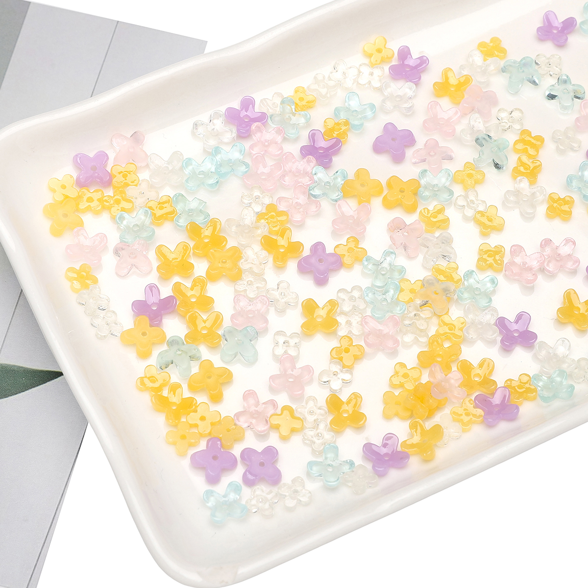 20pcs 5 7mm Resin 4 Petals Flo - Resin Art Accessories ulasan dan harga