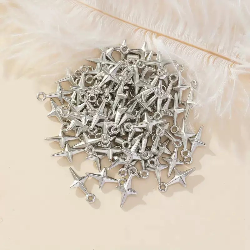 100pcs 16x8mm Charms Shining S - Resin Art Jewelry Kit ulasan dan harga