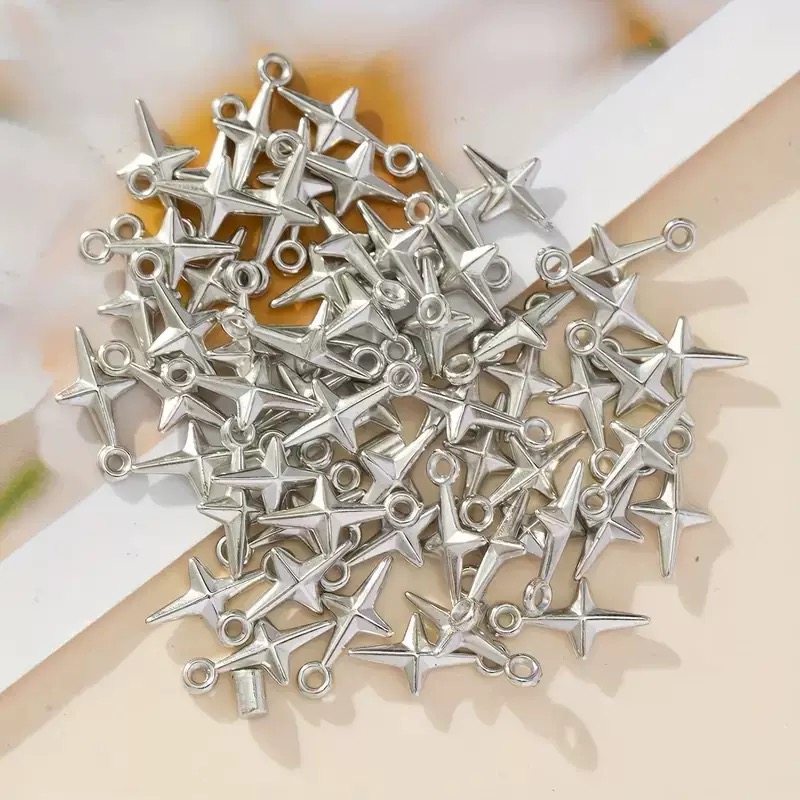 100pcs 16x8mm Charms Shining S - Resin Art Jewelry Kit ulasan dan harga