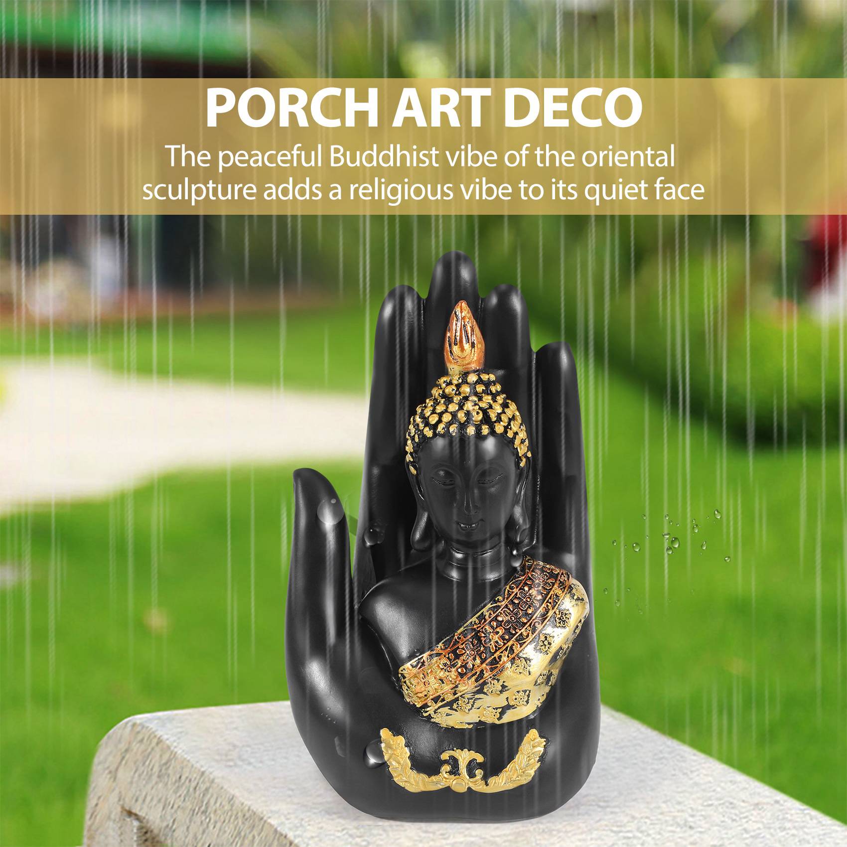 ABMS-Thai Buddha In The Palm S - Resin Art Sculptures ulasan dan harga