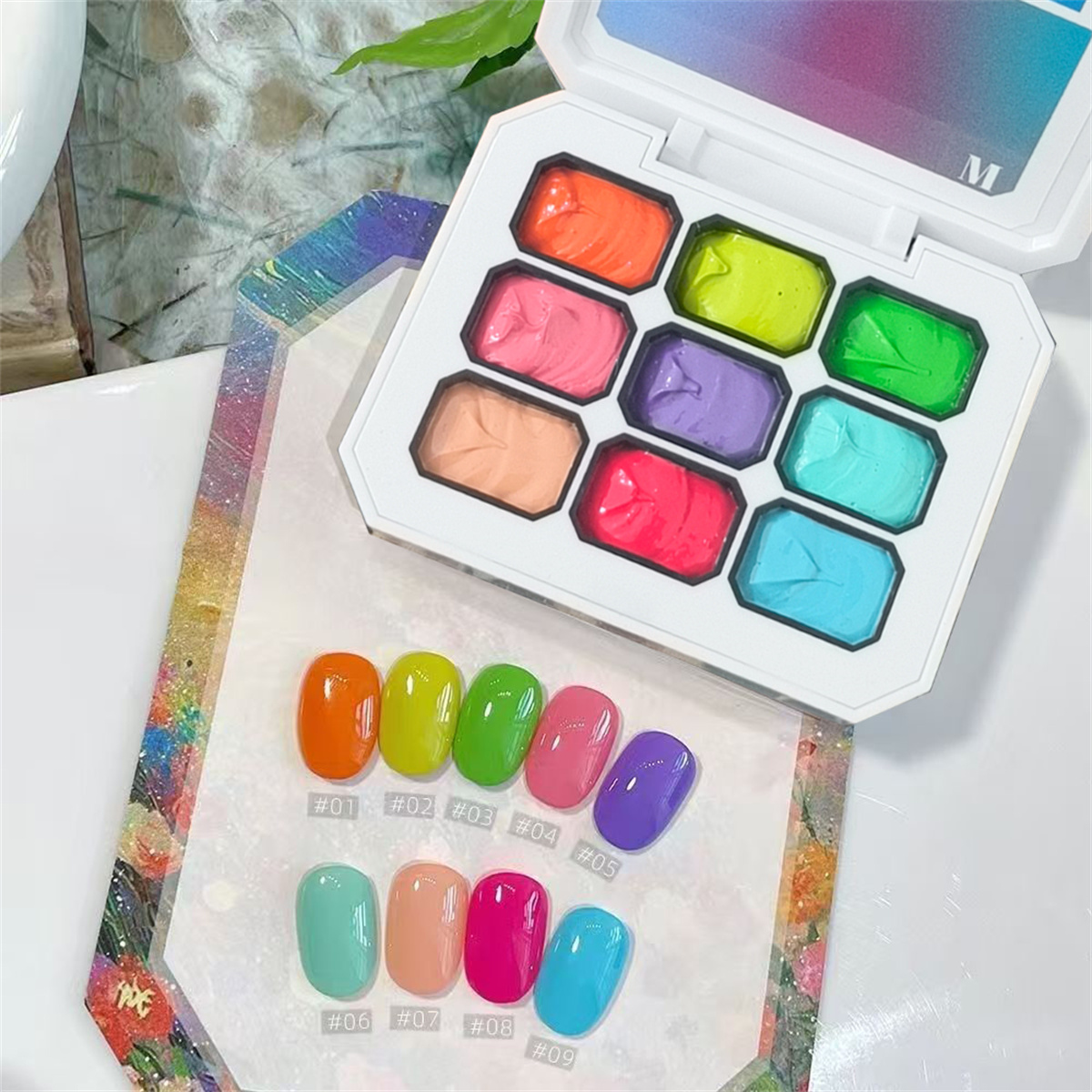 1pc 9-color solid nail polish  - Resin Art Gel ulasan dan harga