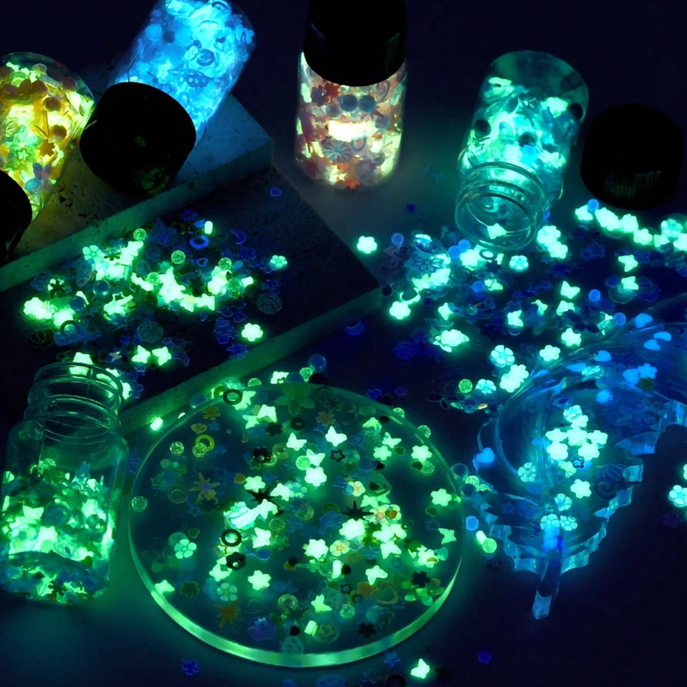 1Pcs Mixed Luminous Soft Clay  - Resin Art Heart ulasan dan harga