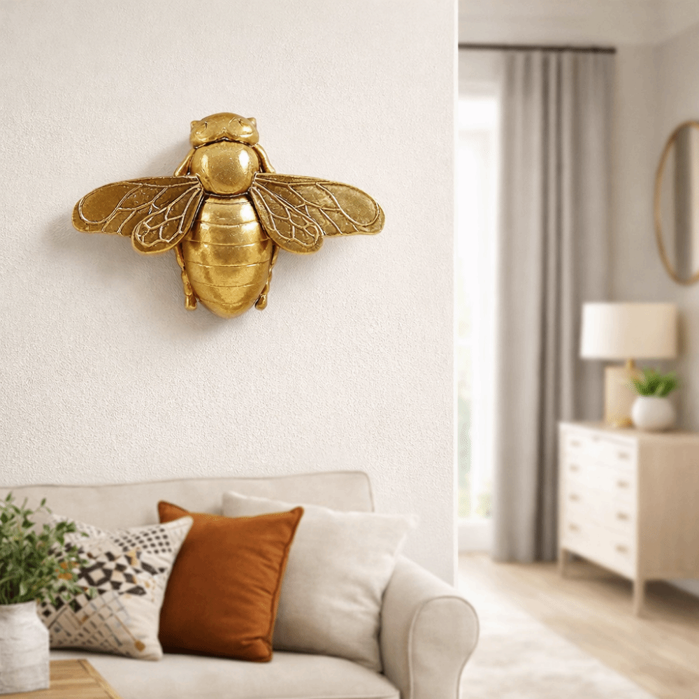Unique 3D Golden Bee Wall Scul - Resin Art Lamp ulasan dan harga