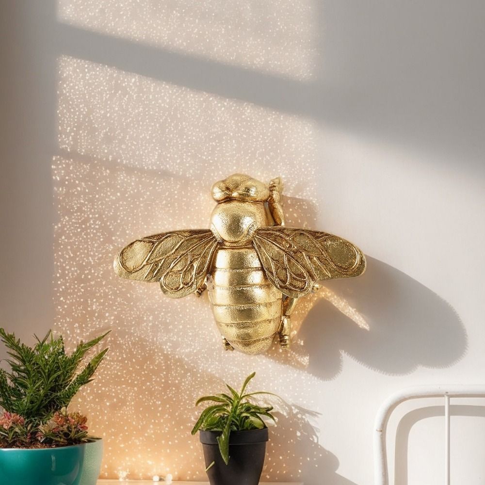 Unique 3D Golden Bee Wall Scul - Resin Art Lamp ulasan dan harga