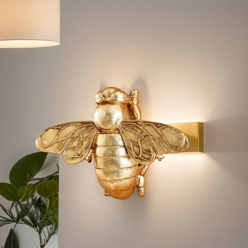 Unique 3D Golden Bee Wall Scul - Resin Art Lamp ulasan dan harga