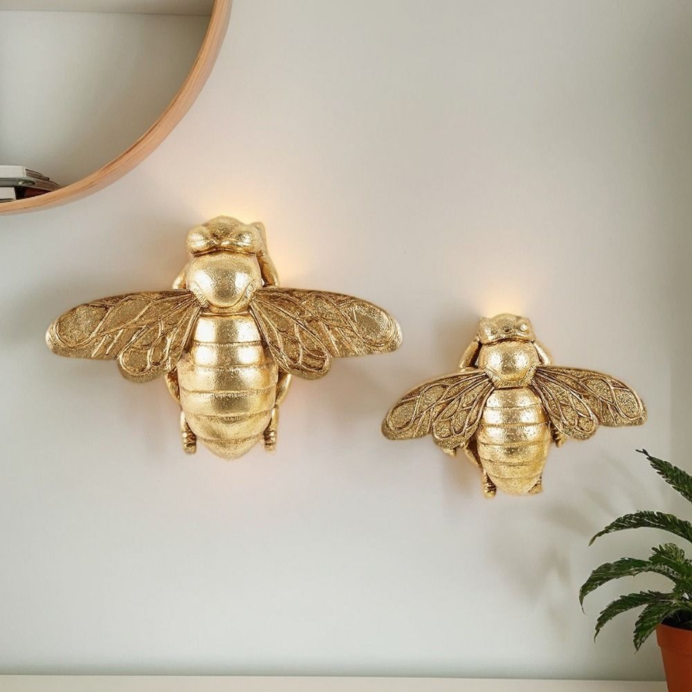 Unique 3D Golden Bee Wall Scul - Resin Art Lamp ulasan dan harga