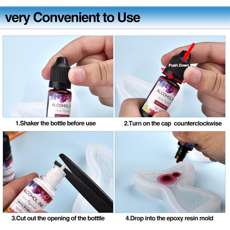 24 Color/Set 10ml  Resin Pigme - Resin Art Alcohol Ink ulasan dan harga