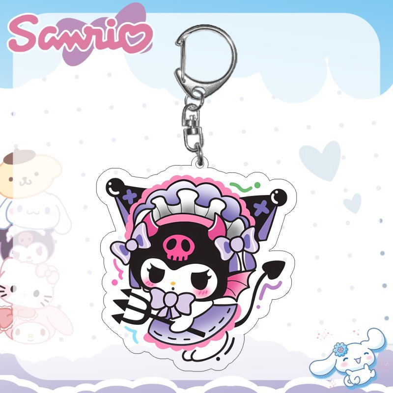 Kuromi Melody Hello Kitty Acry - Resin Art Keychain ulasan dan harga