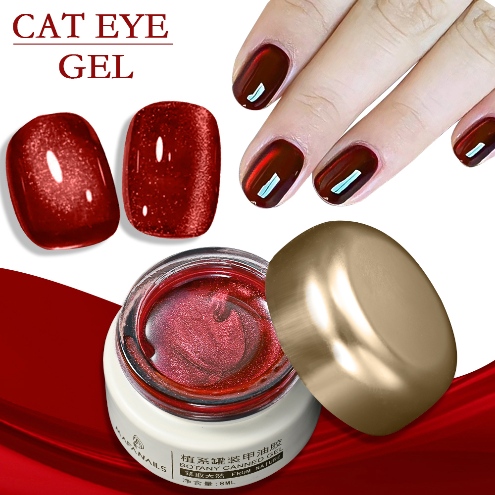 8ml Ruby Red Cat Eye Gel Nail  - Resin Art Gel ulasan dan harga