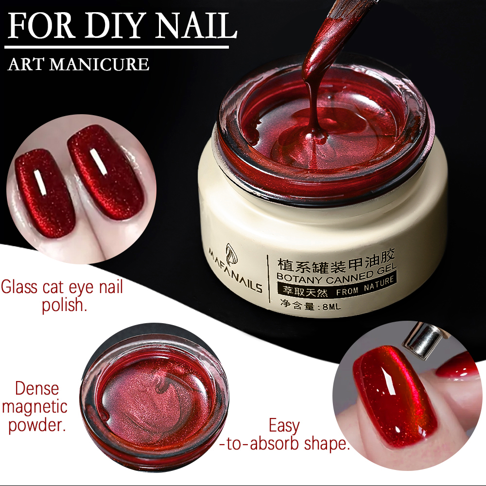 8ml Ruby Red Cat Eye Gel Nail  - Resin Art Gel ulasan dan harga