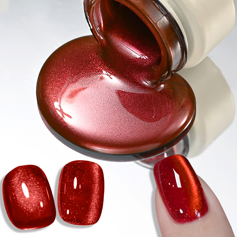 8ml Ruby Red Cat Eye Gel Nail  - Resin Art Gel ulasan dan harga