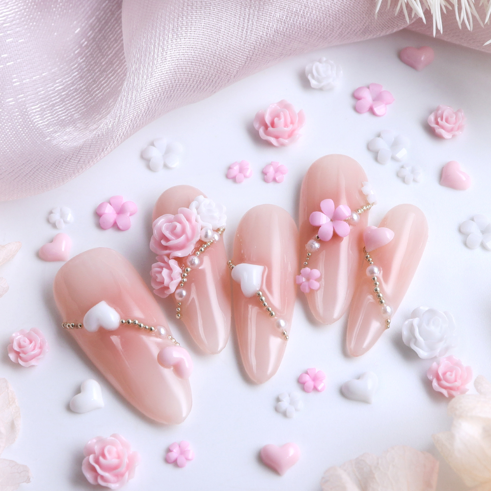 Pink White Rose Flowers Resin  - Resin Art Rose Petals ulasan dan harga