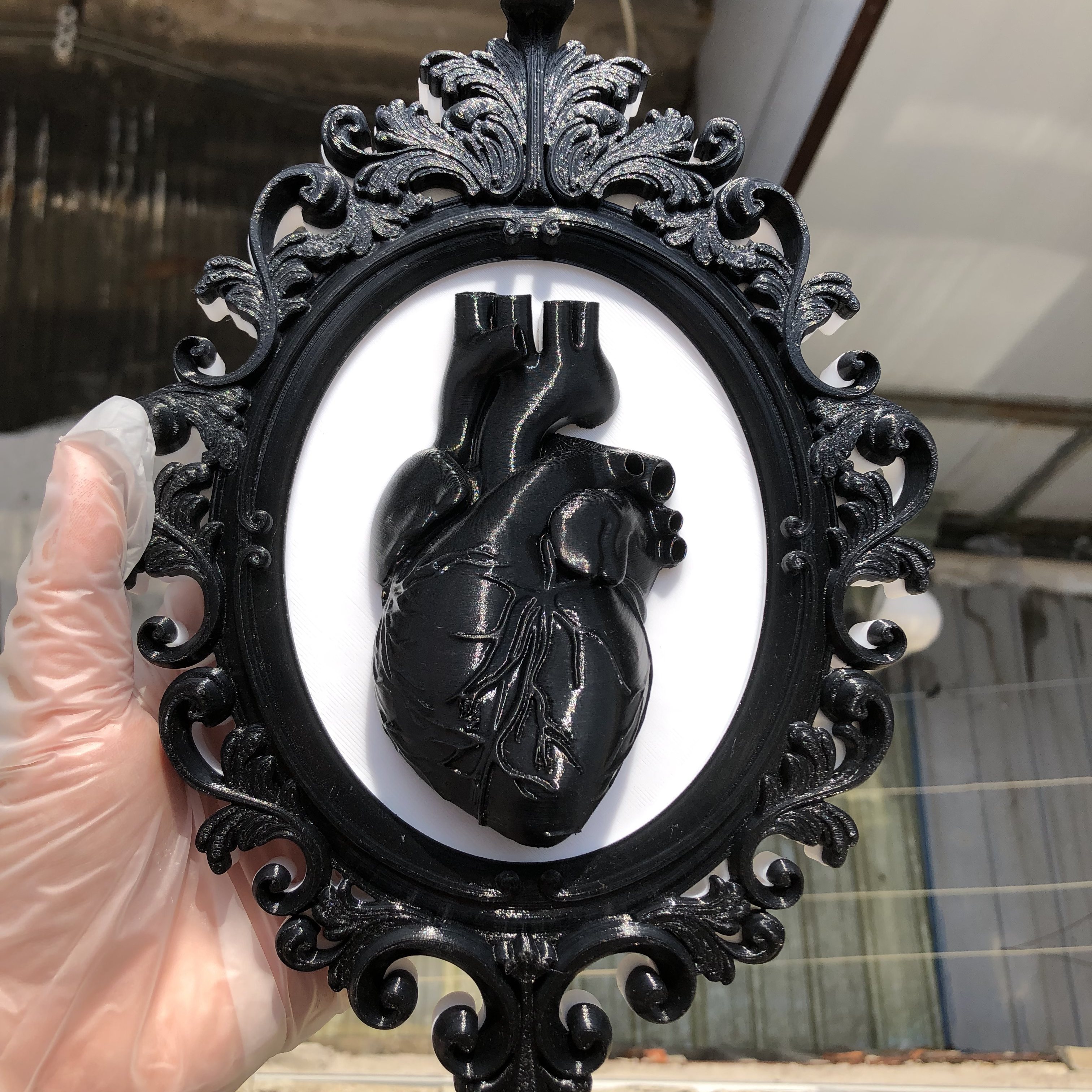 Heart Photo Frame Wall Art Dec - Resin Art For Anniversary Gift ulasan dan harga
