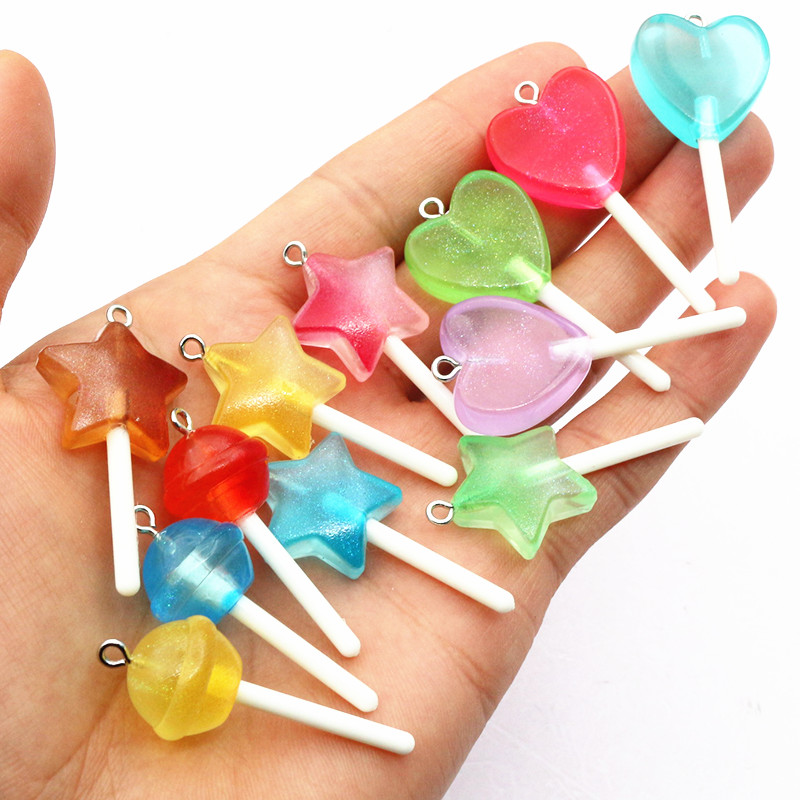 10pcs Mixed Colors Resin Cute  - Resin Art Keychain ulasan dan harga