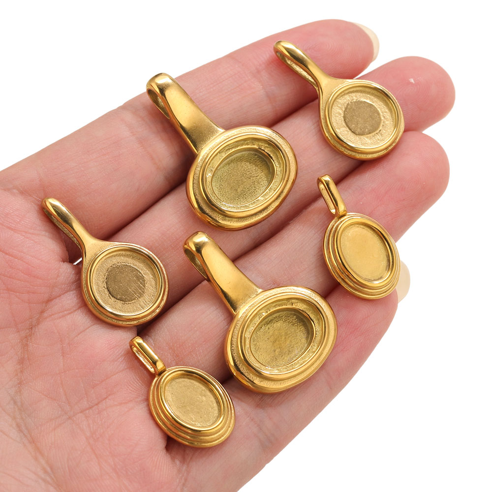 5pcs Stainless Steel Round Ova - Resin Art Jewelry Kit ulasan dan harga