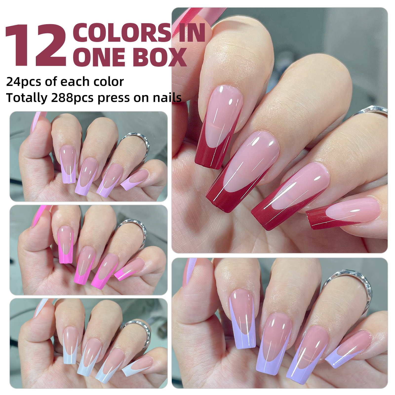 288pcs/box Acrylic French Fals - Resin Art Case ulasan dan harga