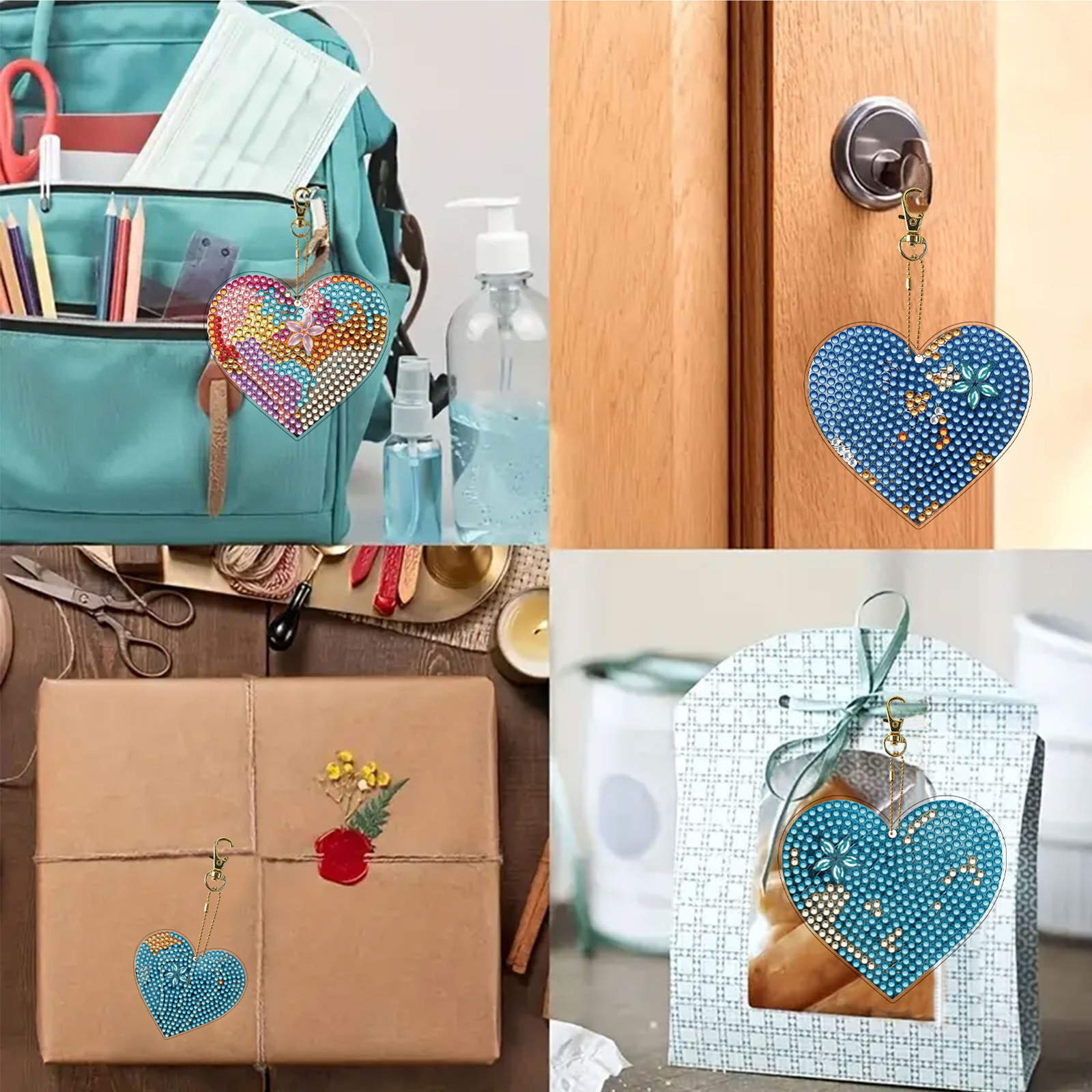 15Pcs Heart DiY Double-Sided D - Resin Art Heart ulasan dan harga