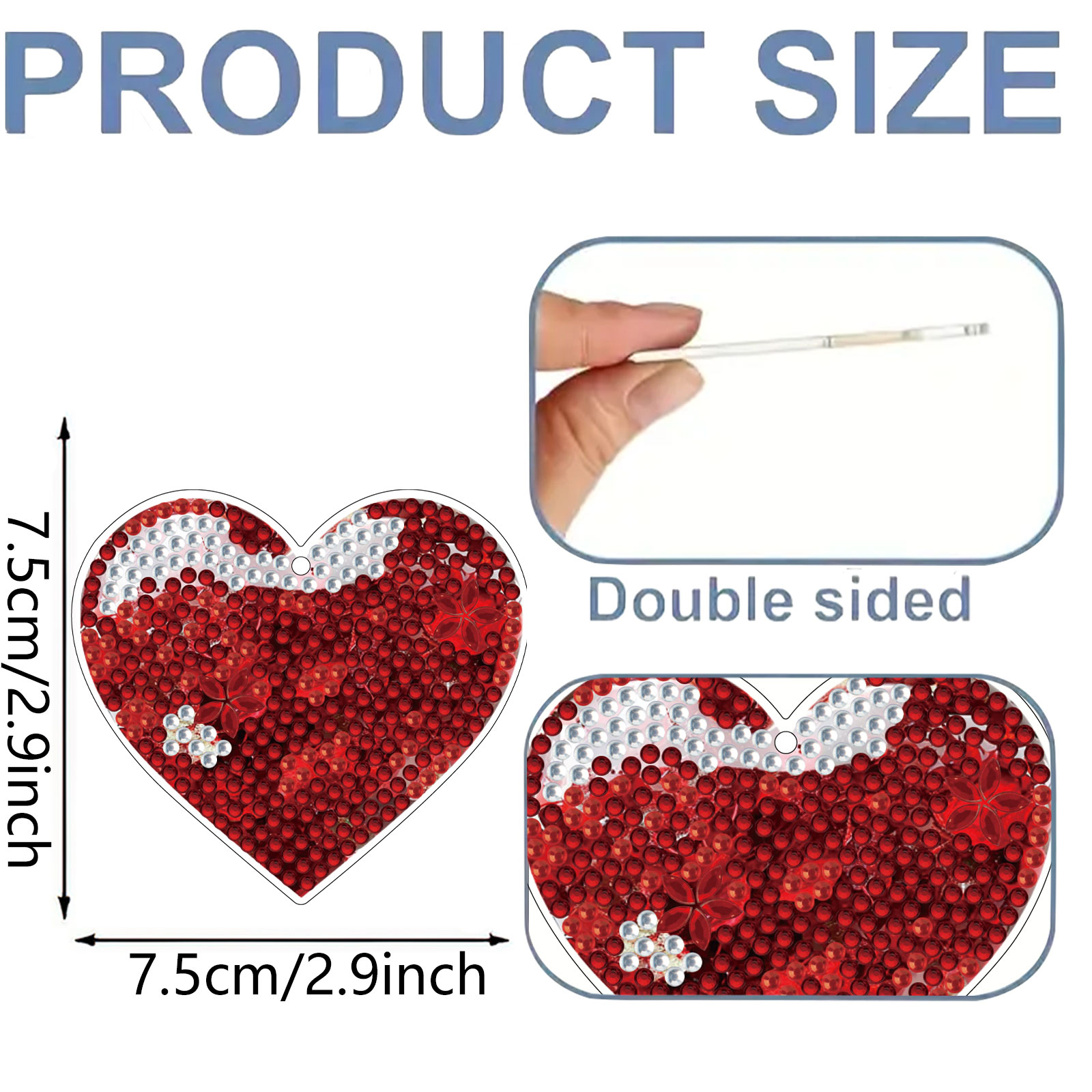 15Pcs Heart DiY Double-Sided D - Resin Art Heart ulasan dan harga