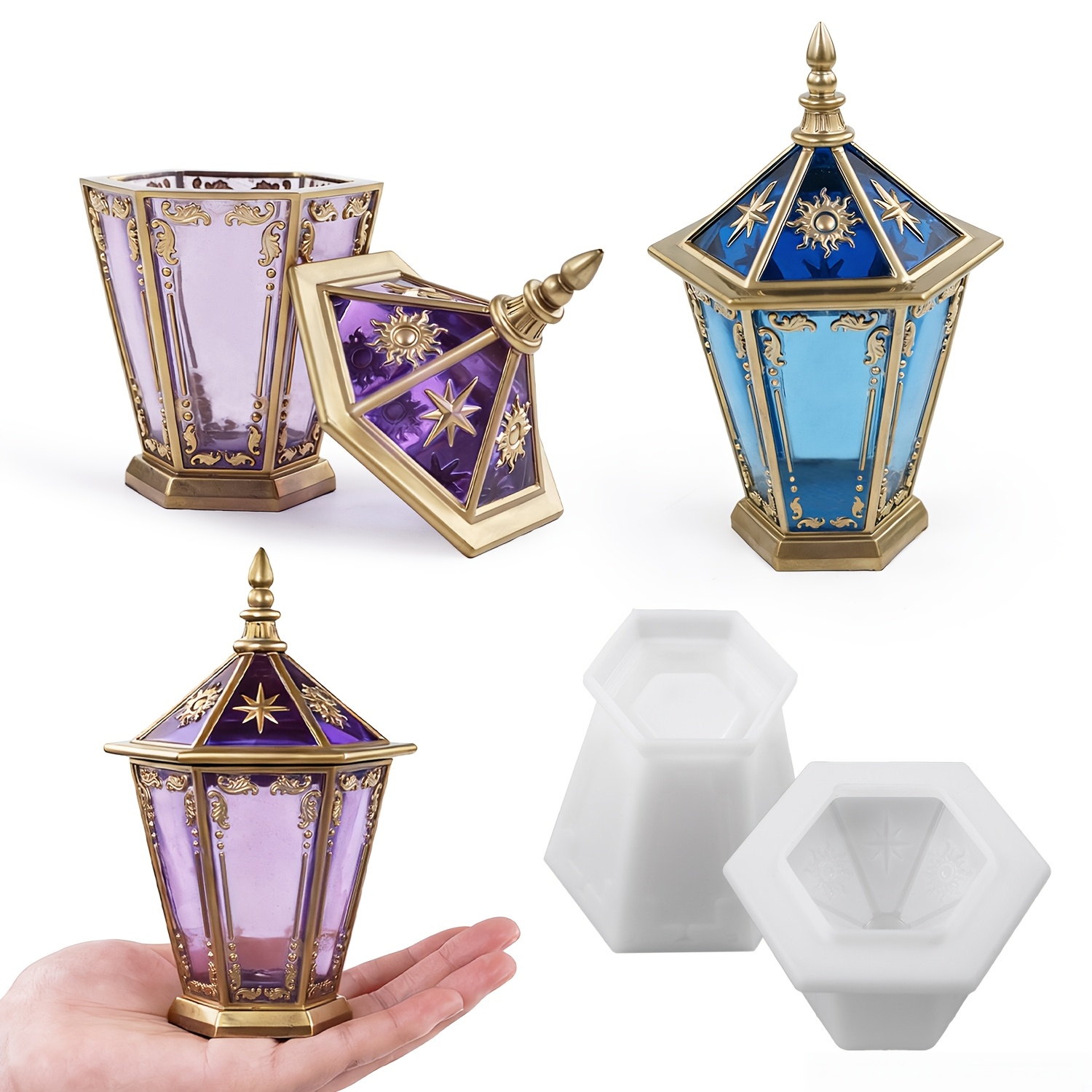 Star and Moon Hexagonal Bottle - Resin Art Case ulasan dan harga