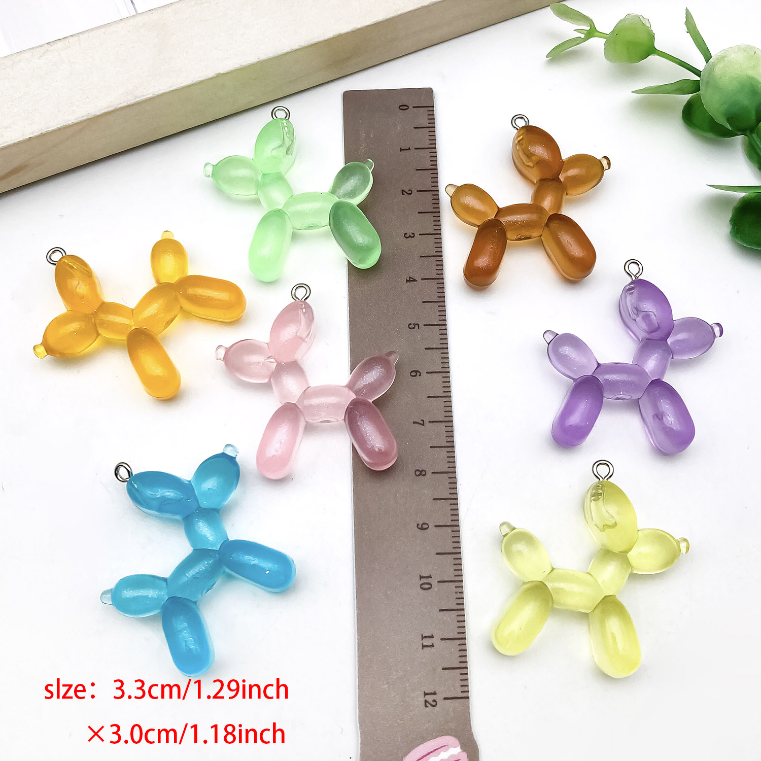 5/10pcs Colorful Balloon Dog C - Resin Art Keychain ulasan dan harga