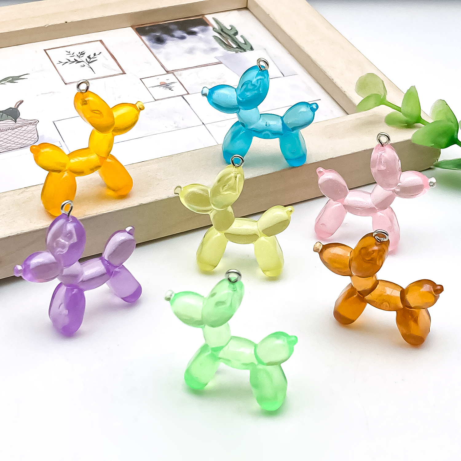 5/10pcs Colorful Balloon Dog C - Resin Art Keychain ulasan dan harga