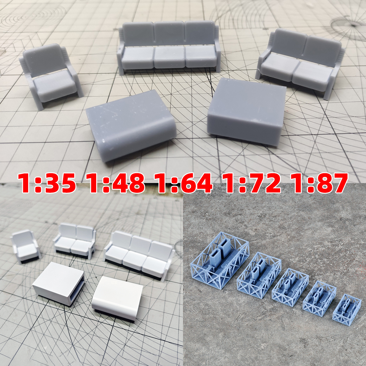 Scale model kit sofa couch set - Resin Art Coffee Table ulasan dan harga