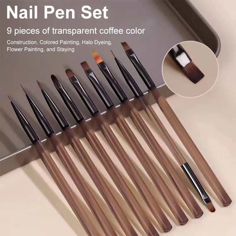 9PCS UV Gel Nail Brush Liner D - Resin Art Gel ulasan dan harga