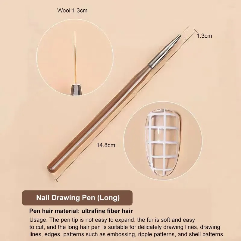 9PCS UV Gel Nail Brush Liner D - Resin Art Gel ulasan dan harga