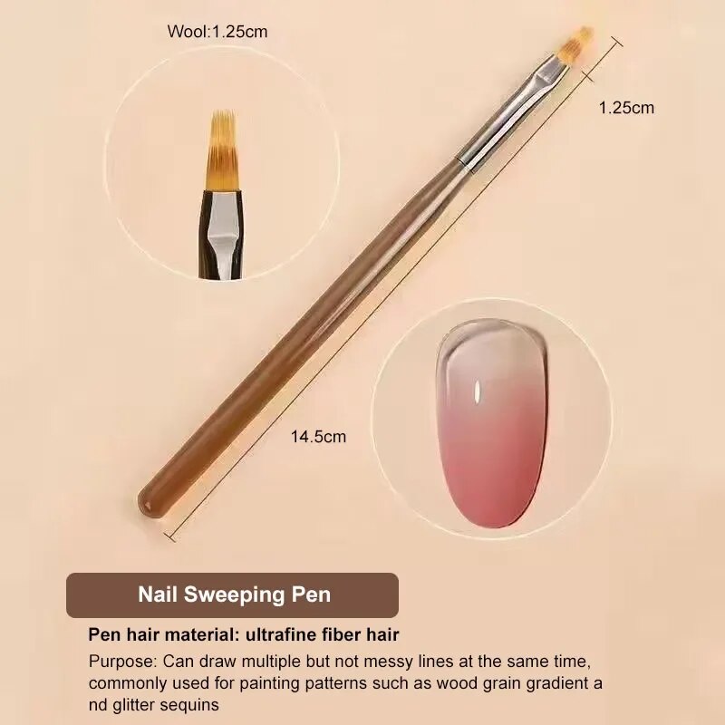 9PCS UV Gel Nail Brush Liner D - Resin Art Gel ulasan dan harga