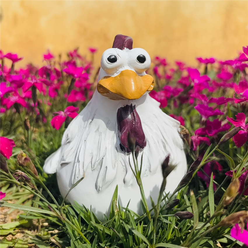 Funny Chicken Fence Decor Stat - Resin Art Sculptures ulasan dan harga
