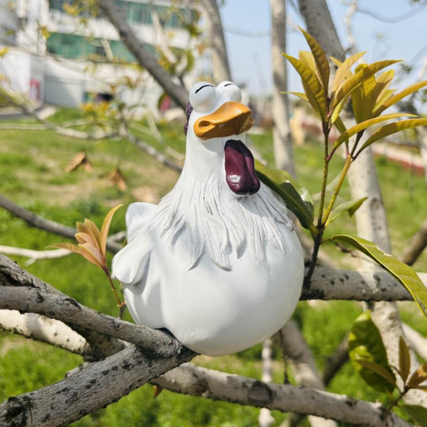 Funny Chicken Fence Decor Stat - Resin Art Sculptures ulasan dan harga